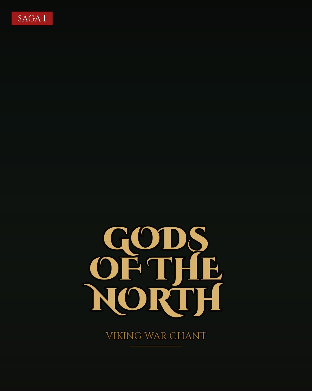 Gods of the North saga cover — warriors beneath the aurora
